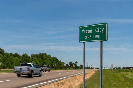 Yazoo City, MS/ USA: Yazoo City Corp limit sign. Gateway to the Delta