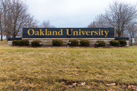 Rochester, MI / USA: Oakland University signのeditorial素材
