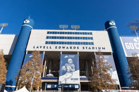 Provo, UT, USA: Lavell Edwards Stadium on the campus of Brigham Young University, primarily used for college footballのeditorial素材