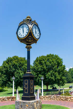 Mooresville, NC, USA: Iconic Clock at Trump National Golf Club Charlotte