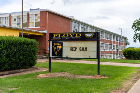 Montgomery, AL / USA - August 27, 2020: Floyd Middle Magnet School in Montgomery Alabamaのeditorial素材