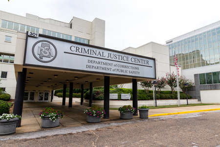 Montgomery, AL / USA - August 27, 2020: Criminal Justice Center in Montgomery Alabama housing the Department of Corrections and Department of Public Safetyのeditorial素材