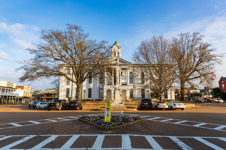 Oxford, MS - February 2, 2021: The Lafayette County Courthouse on The Square in Oxford, MSのeditorial素材