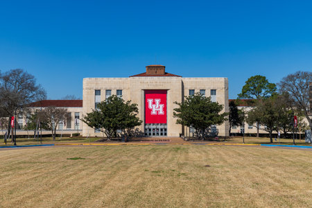 Houston, TX - March 6, 2021: The Ezekiel W. Cullen Building on the University of Houston Campusのeditorial素材