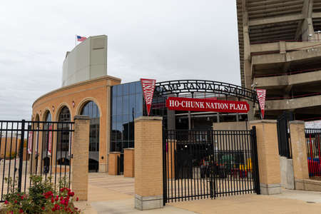 Madison, WI - October 29, 2021: Ho-Chunk Nation Plaza outside Camp Randall Stadium on the campus of the University of Wisconsinのeditorial素材