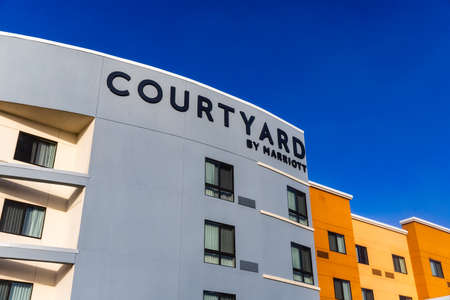 Auburn, AL - November 12, 2021: Courtyard by Marriott is a mid-priced brand of hotels owned my Marriott Internationalのeditorial素材