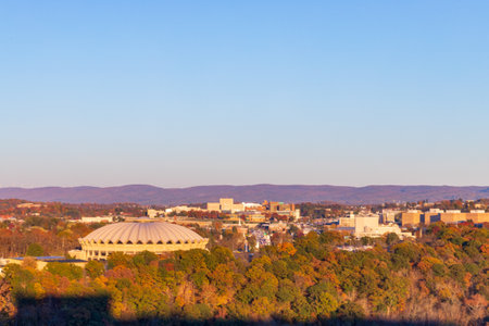 Morgantown, WV - November 5, 2021: The WVU Coliseum is a multi-purpose arena located on the Evansdale campus of West Virginia University in Morgantownのeditorial素材