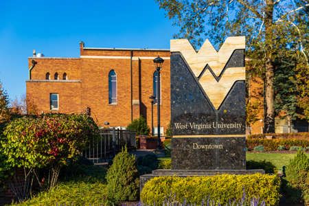 Morgantown, WV - November 5, 2021: West Virginia University signのeditorial素材