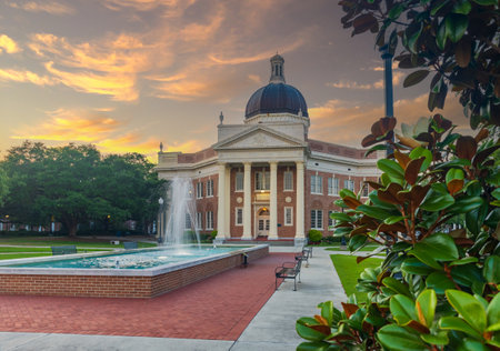Hattiesburg, MS - June 12, 2022: The Administration Building on the campus of the University of Southern Mississippiのeditorial素材
