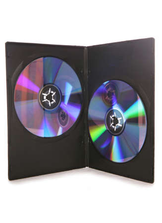 Two blank DVD / Cd in a case studio cutoutの写真素材