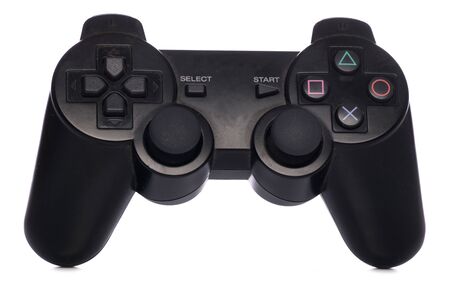 Black games controller studio cutout