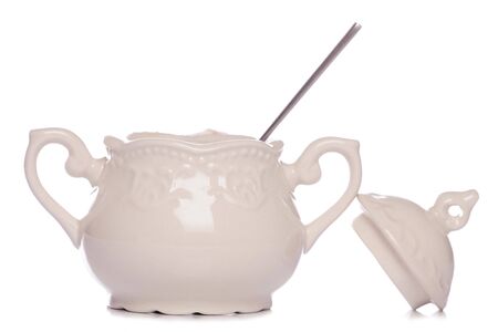 cream sugar storage studio cutoutの写真素材