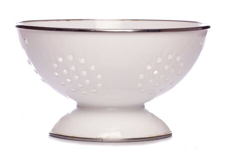white pasta colander studio cutoutの写真素材