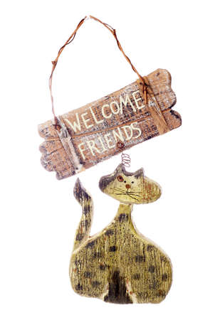 Rustic Cat welcome sign studio cutoutの写真素材