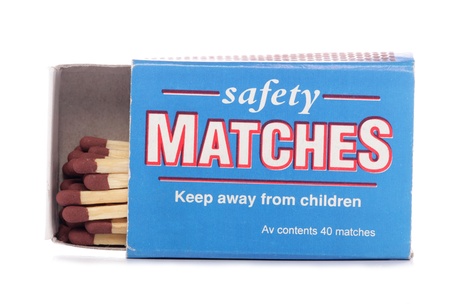 Box of safety matches studio cutoutの写真素材