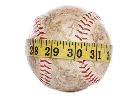 Softball ball with tape measure studio cutout