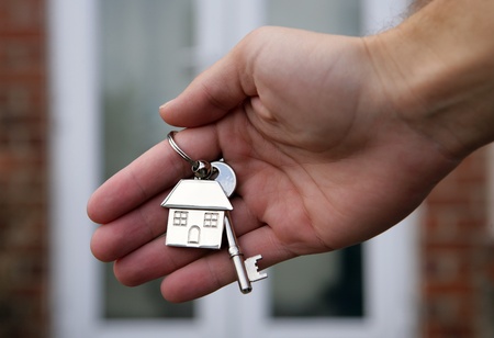 House keys and keyring closeupの写真素材