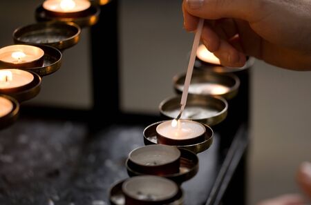religious candles in a church