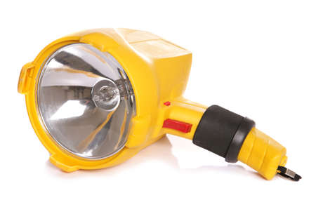 Yellow torch on white background