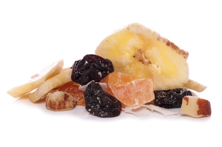 mixture of dried fruit studio cutoutの写真素材