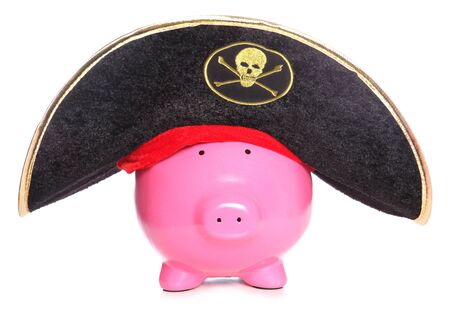 Pirate piggy bank studio cutoutの写真素材