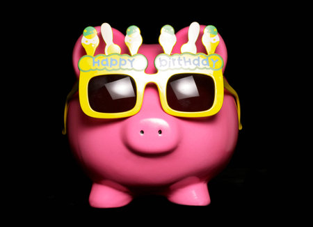 saving for a birthday gift studio cutoutの写真素材