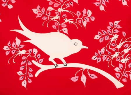 Bird abstract pattern red and whiteの写真素材