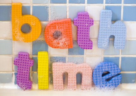 bath time letters abstract background