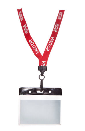 visitor pass isolated on white backgroundの写真素材
