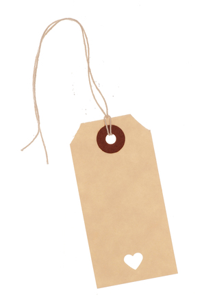 vintage heart gift tag studio cutoutの写真素材