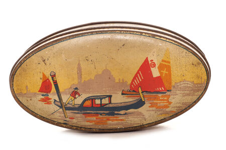 Old rusty vintage venice gondala tin cutoutの写真素材