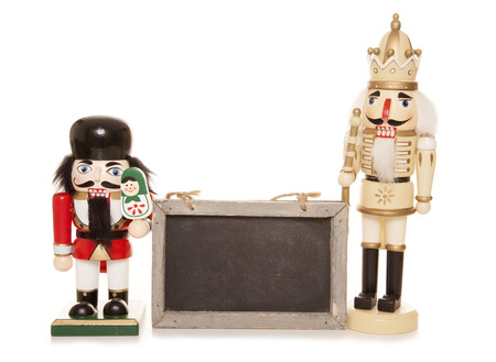 nutcracker ornaments with blackboard sign cutout