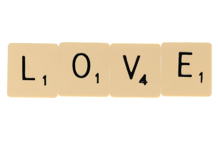 Love scrabble letters studio cutoutのeditorial素材