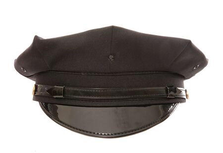 black chauffeur cap studio cutoutの写真素材