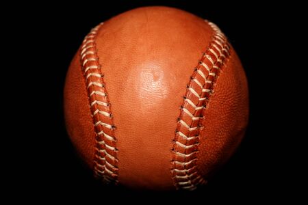 brown leather vintage style baseball cutout