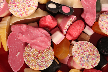 pick and mix sweets abstract backgroundの写真素材