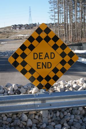 Dead End Sign at the end of the road.の写真素材