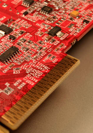 A closeup of a computer circuit board.
