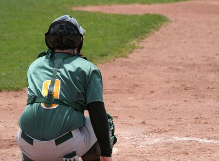 A back catcher shot from behind.の写真素材