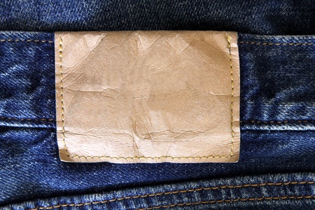 A blank label on a pair of jeans.の写真素材