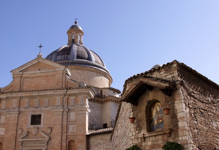 The Chiesa Nuova is a church in Assisi, Italy.  It is built on birthplace of St. Francis in 1615.の写真素材