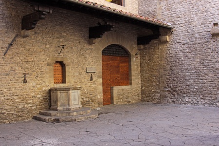 The house of the Alighieri family, and thus birthplace of Dante.  Located in Florence, Italy.の写真素材
