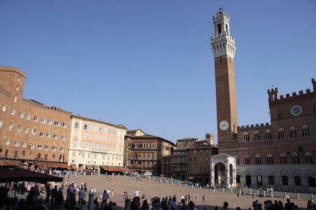 The wonderful Piazza del Campo in Siena, Italy.のeditorial素材