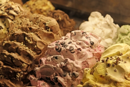 Delicious flavours gelato found in Florence, Italy.の写真素材