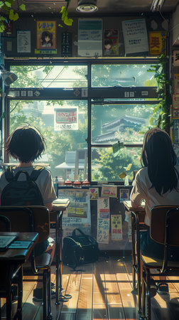 view of a cafe in Seoul.の素材