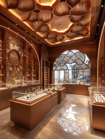 Interior of a luxury hotel lobby. 3D Rendering.の素材