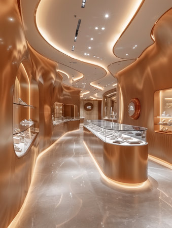 Interior of a modern luxury hotel corridor. 3d render.の素材