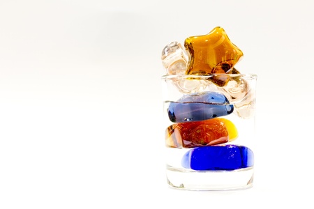 Glass of water on white background