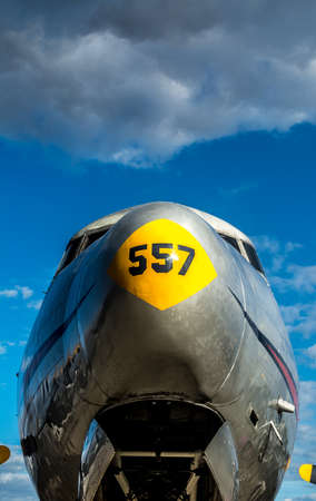 Douglas DC-4 airplane stationed at Berlin Tempelhof Airportのeditorial素材