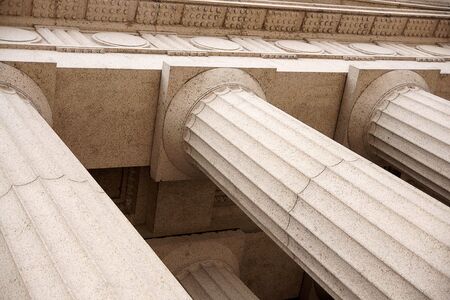 Close-up of classical porticoの写真素材